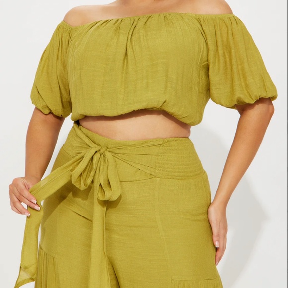 Vacay Pant Set - Chartreuse - Picture 2 of 3